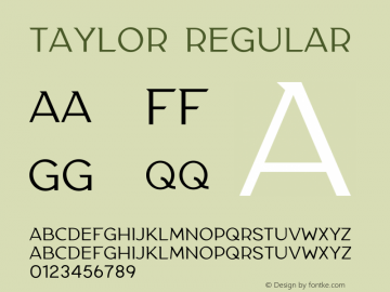 Taylor Version 1.002;Fontself Maker 3.5.1 Font Sample