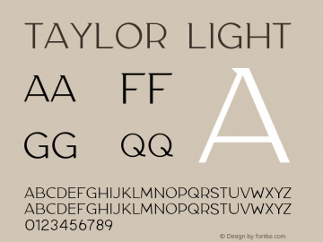 Taylor Light Version 1.002;Fontself Maker 3.5.1 Font Sample