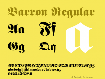 Barron Regular Rev. 003.000 Font Sample