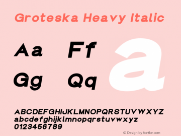 Groteska Heavy Italic Version 1.000图片样张