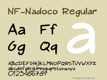 NF-Nadoco Version 1.000 Font Sample