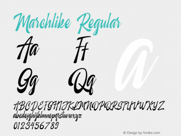 Marchlike Version 1.00;March 9, 2020;FontCreator 11.5.0.2430 64-bit Font Sample