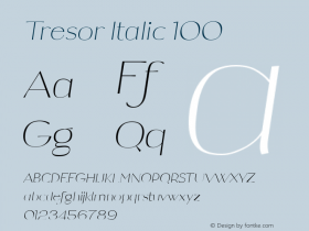 Tresor Italic 100 Version 1.00图片样张