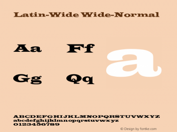 Latin-Wide Wide-Normal Version 001.000 Font Sample