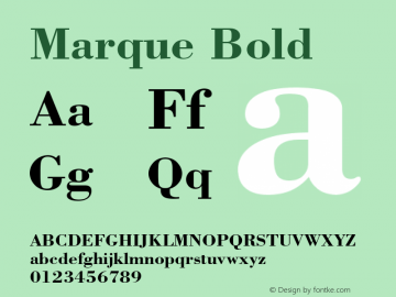 Marque Bold Font Version 2.6; Converter Version 1.10图片样张