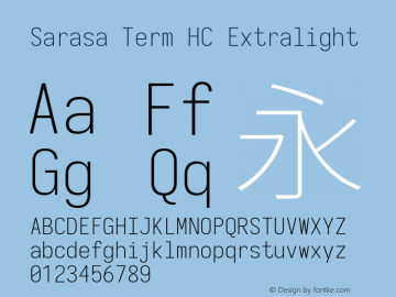 Sarasa Term HC Extralight 图片样张