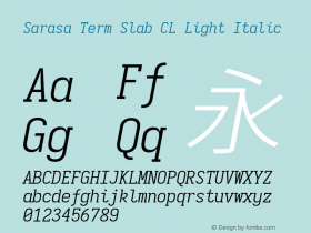 Sarasa Term Slab CL Light Italic 图片样张