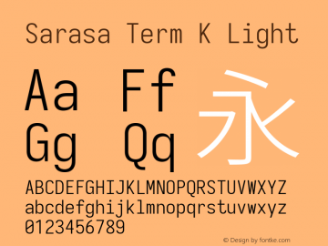 Sarasa Term K Light Version 0.11.0; ttfautohint (v1.8.3) Font Sample