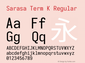 Sarasa Term K Version 0.11.0; ttfautohint (v1.8.3) Font Sample