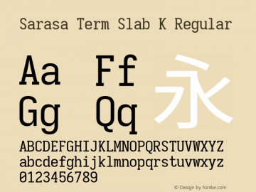 Sarasa Term Slab K Version 0.11.0; ttfautohint (v1.8.3)图片样张