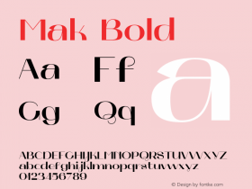 Mak-Bold Version 2.004 Font Sample