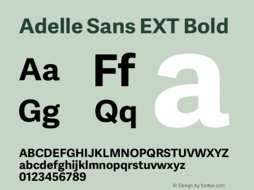 Adelle Sans EXT Bold Version 2.000;hotconv 1.0.109;makeotfexe 2.5.65596 Font Sample