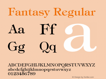 Fantasy Regular Font Version 2.6; Converter Version 1.10 Font Sample