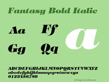 Fantasy Bold Italic Font Version 2.6; Converter Version 1.10 Font Sample