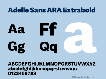 Adelle Sans ARA Extrabold Version 2.500 Font Sample