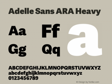 Adelle Sans ARA Heavy Version 2.500 Font Sample