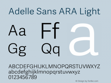 Adelle Sans ARA Light Version 2.500 Font Sample