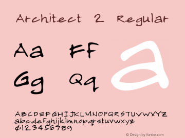 Architect 2 Regular Macromedia Fontographer 4.1 5/20/96 Font Sample