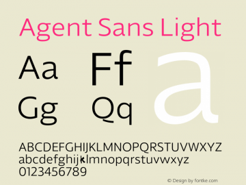 AgentSans-Light Version 2.000;hotconv 1.0.109;makeotfexe 2.5.65596图片样张