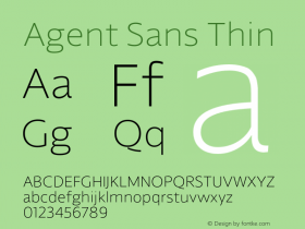 AgentSans-Thin Version 2.000;hotconv 1.0.109;makeotfexe 2.5.65596 Font Sample