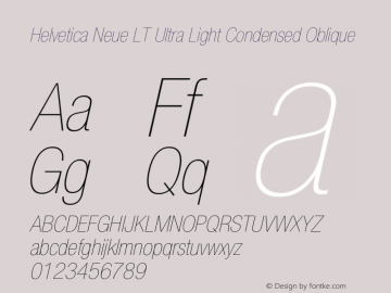 Helvetica Neue LT 27 Ultra Light Condensed Oblique 001.000图片样张