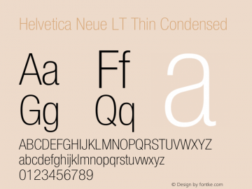 Helvetica Neue LT 37 Thin Condensed 001.000图片样张