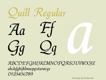 Quill Regular Version 1.0 Font Sample