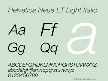 Helvetica Neue LT 46 Light Italic 001.000图片样张