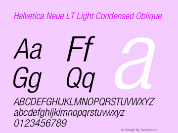 Helvetica Neue LT 47 Light Condensed Oblique 001.000图片样张