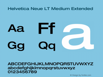 Helvetica Neue LT 63 Medium Extended 001.000 Font Sample