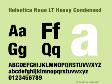 Helvetica Neue LT 87 Heavy Condensed 001.000图片样张