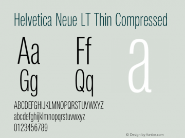 Neue Helvetica 39 Compressed Thin 001.000 Font Sample