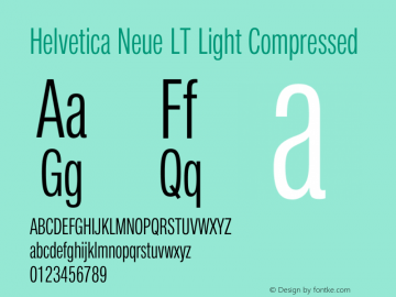 Neue Helvetica 49 Compressed Light 001.000 Font Sample