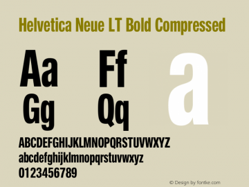 Neue Helvetica 79 Compressed Bold 001.000 Font Sample