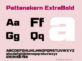 Pattanakarn ExtraBold Version 1.3 Font Sample