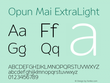 Opun Mai ExtraLight Version 2.00图片样张
