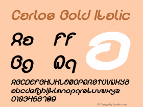 Carlos Bold Italic Version 1.00;January 23, 2020;FontCreator 11.5.0.2430 64-bit Font Sample