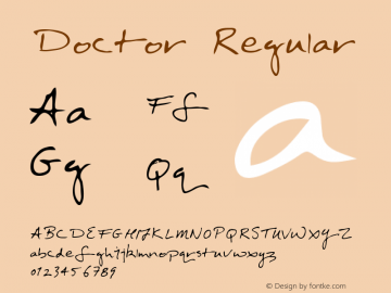 Doctor Regular Macromedia Fontographer 4.1 5/30/96 Font Sample