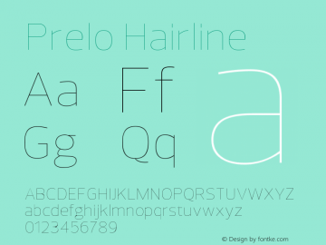Prelo-Hairline Version 1.0 Font Sample
