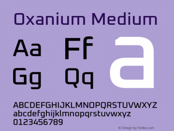 Oxanium Medium Version 1.001 Font Sample