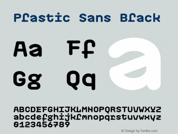 PlasticSans-Black Version 1.000 Font Sample