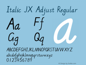 Italic JX Adjust Version 1.00 March 4, 2020, initial release图片样张