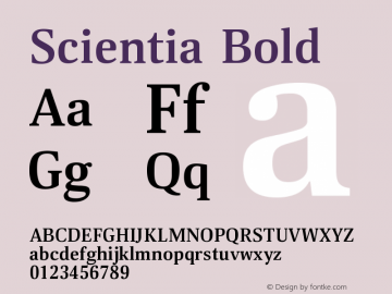 Scientia-Bold Version 1.001 Font Sample