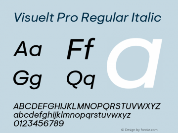 VisueltPro-Italic Version 3.006 | w-rip DC20190410 Font Sample
