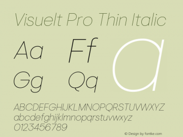 VisueltPro-ThinItalic Version 3.006 | w-rip DC20190410图片样张