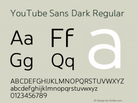 YouTubeSansDark-Regular Version 2.011; ttfautohint (v1.8.2) Font Sample