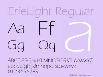 ErieLight v1.0c Font Sample