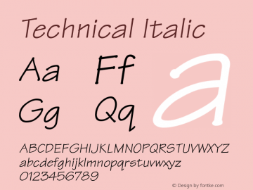 Technical Italic v1.0c图片样张