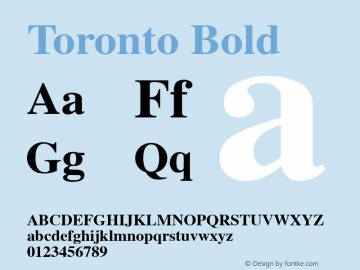 Toronto Bold v1.00 Font Sample