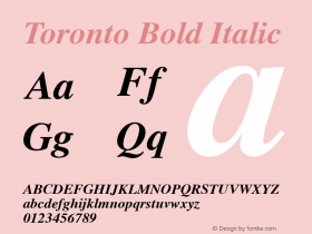 Toronto Bold Italic v1.00图片样张